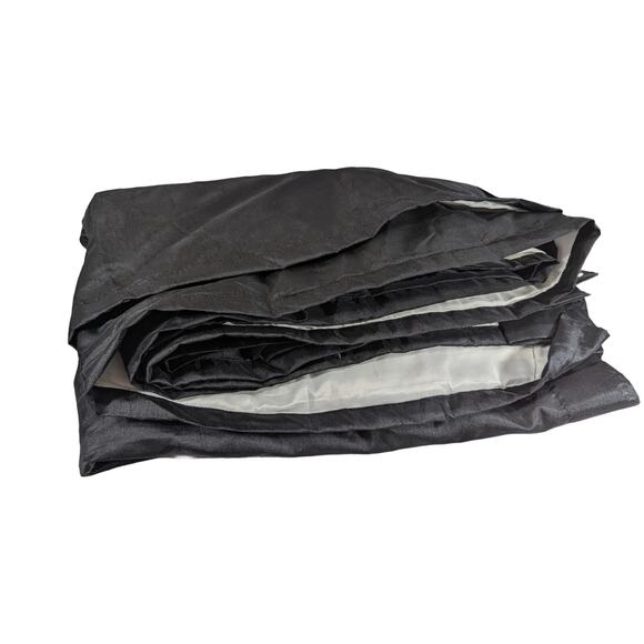 ROYAL VELVET! A PAIR OF LUXURIOUS BLACK RAW SATIN FINISH BLACKOUT DRAPES! 2 PC! - Picture 2 of 10
